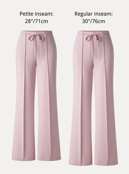 Lyocell Spacer Knit High-Rise Flare Pants with Pockets