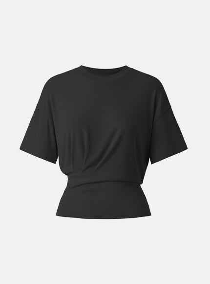 Crewneck Short Sleeve Tucked Tee