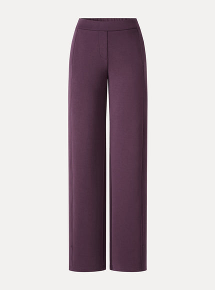 MaxWarm Stretch Ponte High-Rise Belted Wide-Leg Pants with Pockets