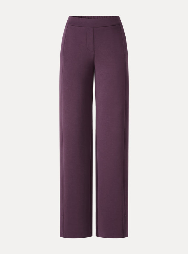 MaxWarm Stretch Ponte High-Rise Belted Wide-Leg Pants with Pockets