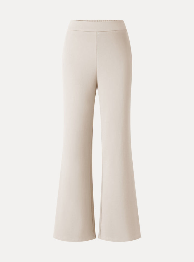 Ponte High-Rise Wide-Leg Pants with Pockets - Pure Black
