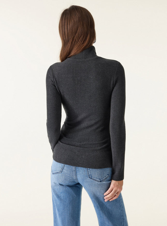 MaxWarm Turtleneck Long Sleeve Built-In Bra Top