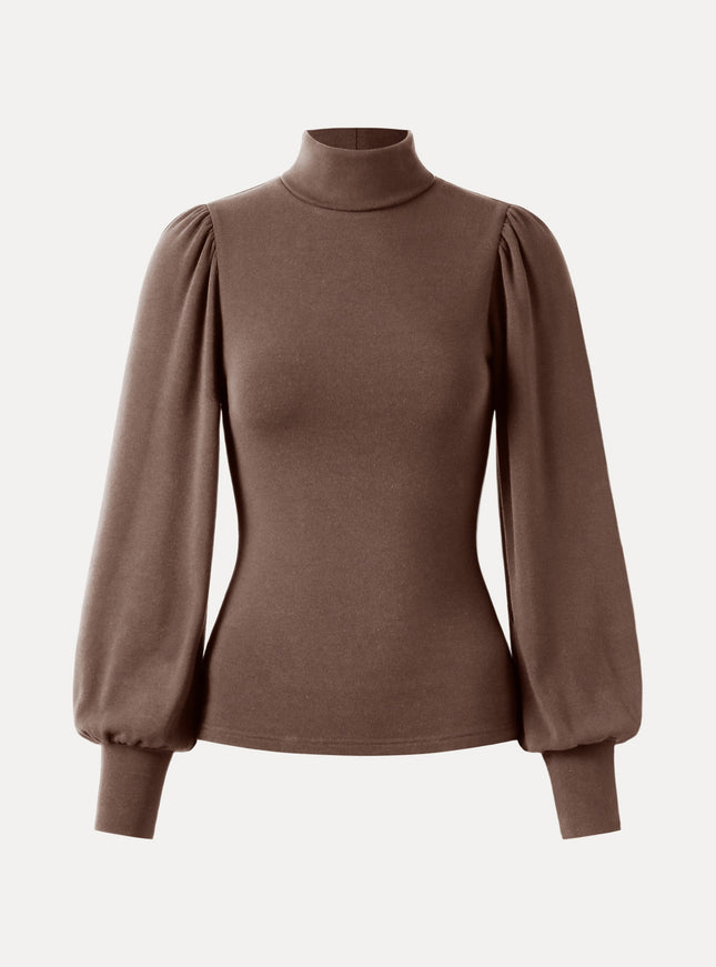 Turtleneck Puff Sleeve Top