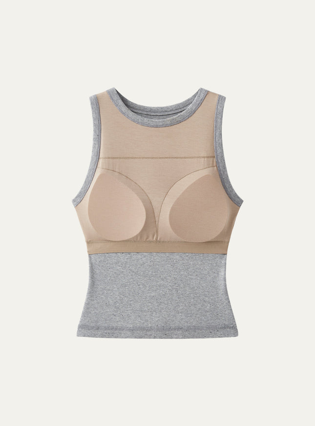 Crewneck Cotton New Airy Built-In Bra Tank