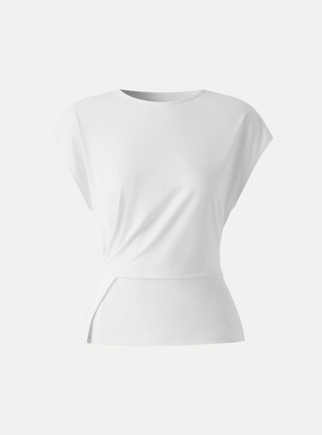 Cooling Ponte Relaxed Round Neck Tucked Top