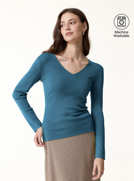 The Everyday V-Neck Merino-Blend Sweater