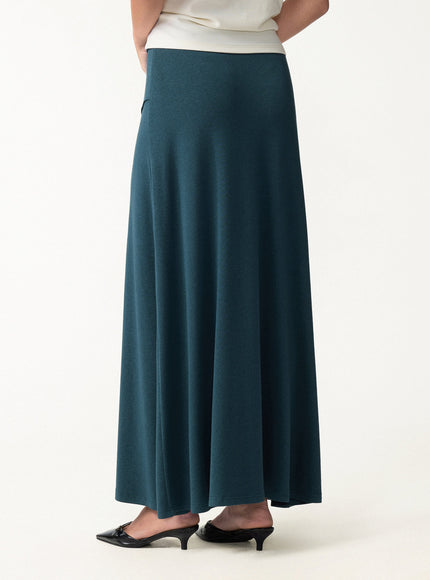 2Pcs Set Surplice Long Sleeve Top & A-Line Midi Skirt