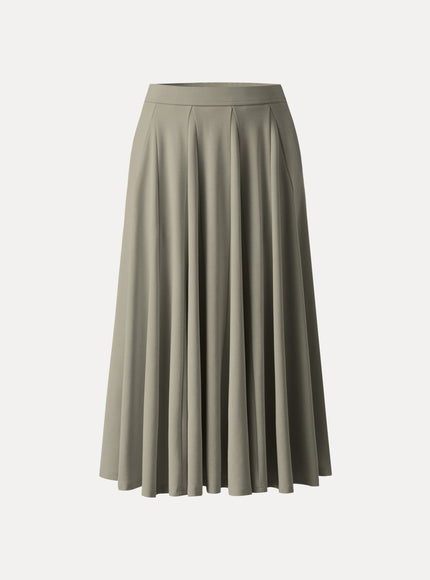 Lyocell Blend Volume Skirt with Pockets