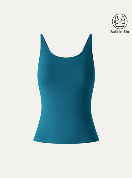 Scoop Neck Built-In Bra Top