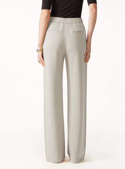 Modal Spacer Knit High-Rise Wide-Leg Pants with Pockets