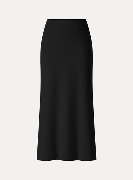 Mid-Rise Side-Slit Column Midi Skirt