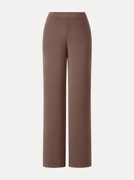 MaxWarm Modal Stretch Fleece High-Rise Straight-Leg Pants with Pockets