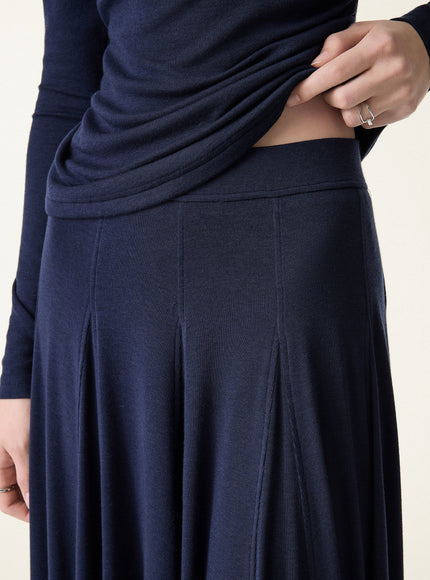 Godet Hem Pull-on Maxi Skirt