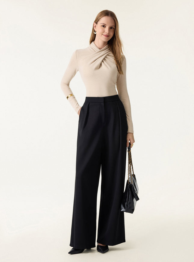 Twisted Mockneck Long Sleeve Top