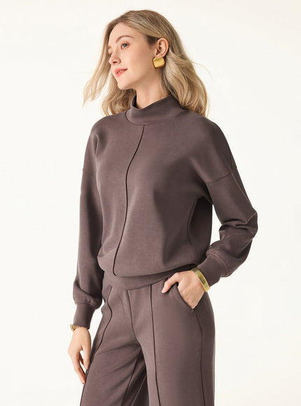 Modal Spacer Mockneck Long Sleeve Pullover Shirt