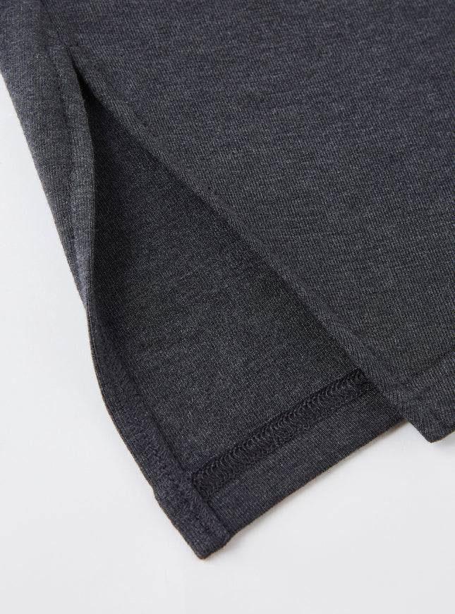 Asymmetrical Neck Long Sleeve Tucked-Waist Top