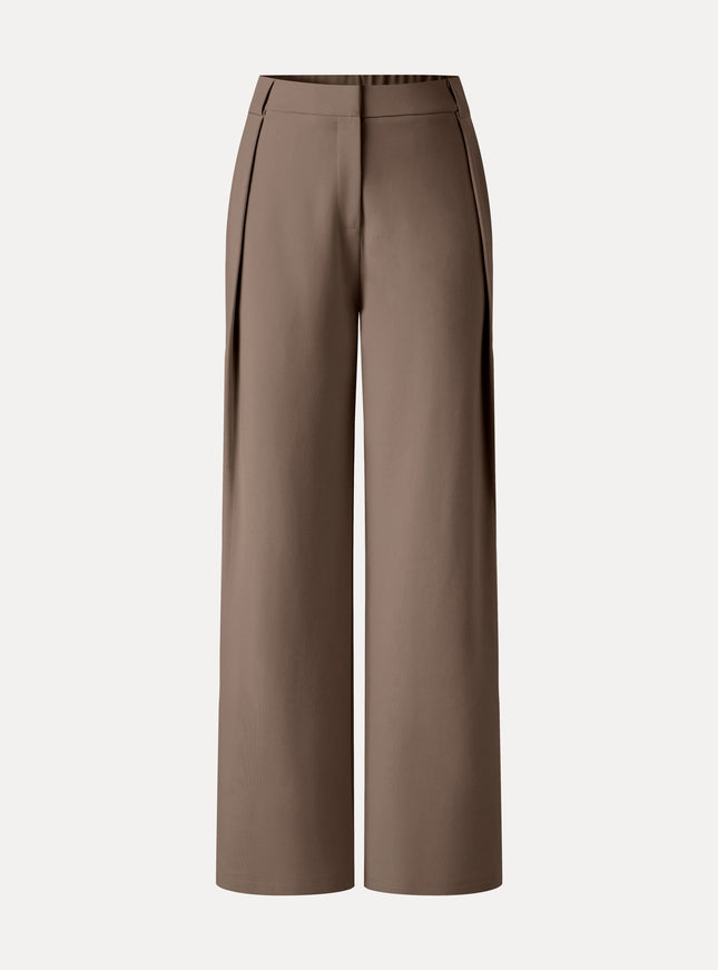 Ponte High-Rise Straight-Leg Pants with Pockets - Heather Charcoal Grey